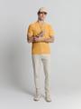 Pullover Short Sleeve Crewneck Solid Slub Knit XL Regular Fit - Yellow