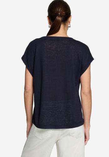 Basic-T-Shirt mit V-Ausschnitt