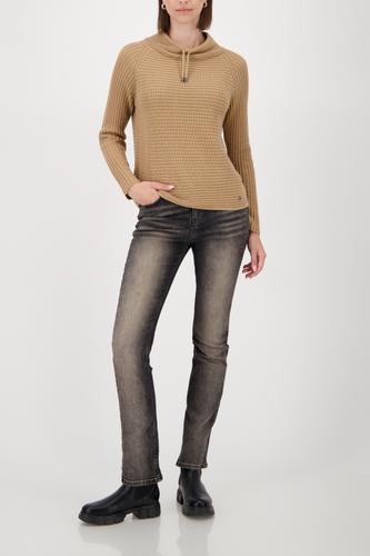 Strickpullover mit Stehkragen 46 - Cognac