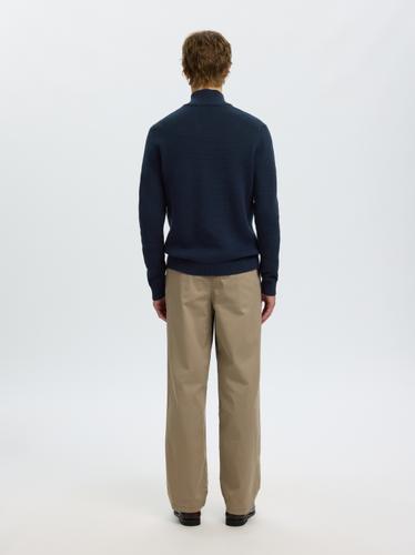 SLHDANE LS KNIT STRUCTURE HALF ZIP NOOS
