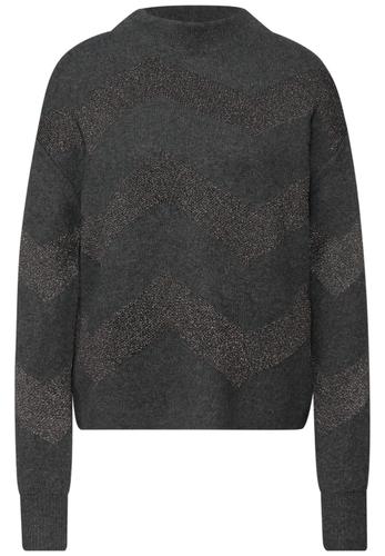 Glitzer Jacquard Pullover 42 - Gravel Grey Mel.