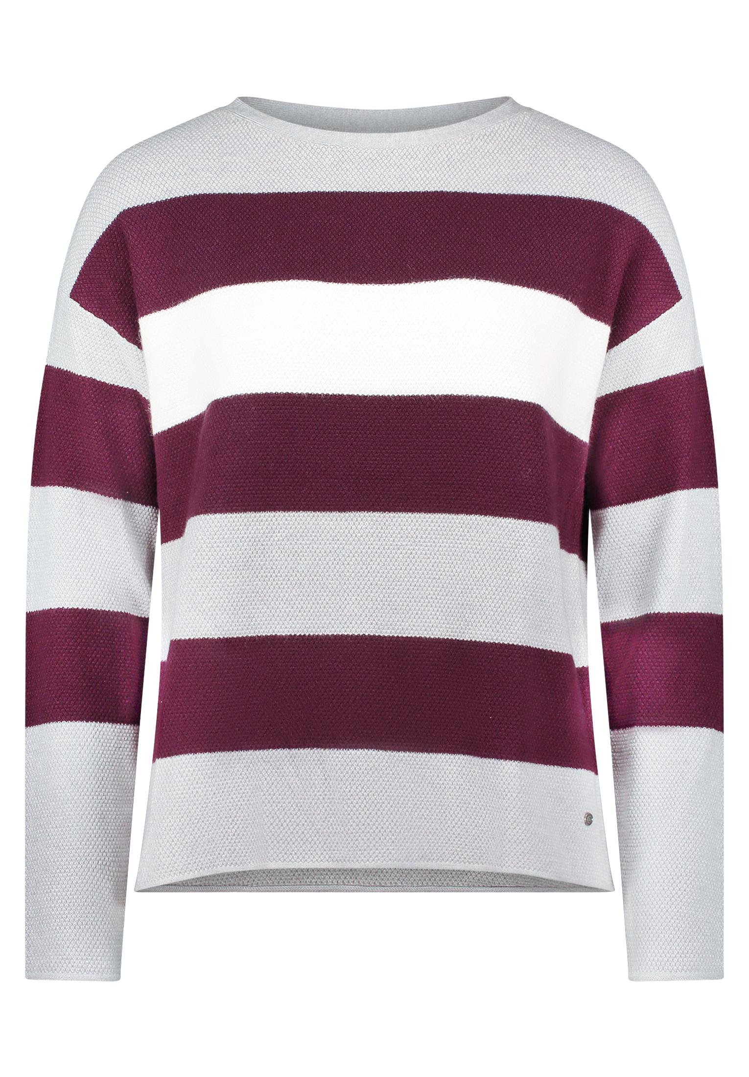 Strickpullover 38 Gerade - Grey/dark Red