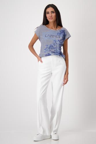 Gestreiftes T-Shirt mit Print 36 - Navy Blue Ringel