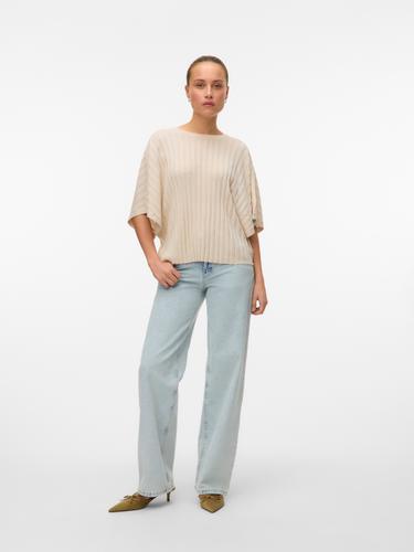 VMBARBADOS SS V-BACK PULLOVER GA SE M Normal geschnitten - Oatmeal