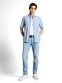 Comfort Fit Kurzarmhemd mit Muster XL Comfort Fit - Light Blue Tonal Design