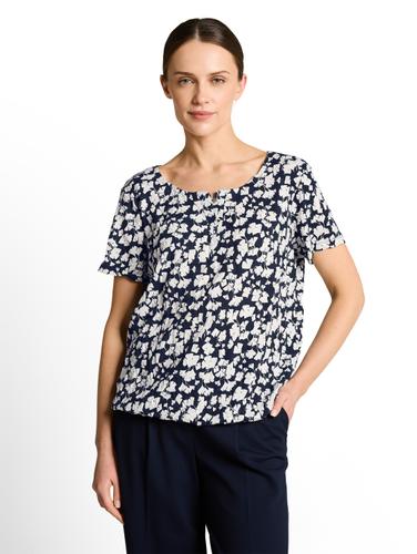 Crinkle T-Shirt mit Muster XXXL Regular Fit - Blue Ginkgo Minimal