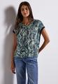 V-Neck Shirt mit Snake Print 38 - Arona Blue