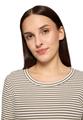 Streifenshirt L Leicht tailliert - Khaki/Cream