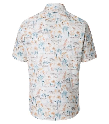 Leinenhemd Kurzarm XXL Casual Fit Short - Beige