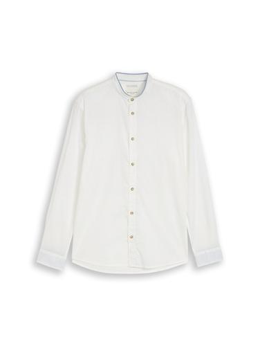 Regular Fit Hemd mit Leinenanteil M Regular Fit - White