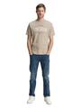 T-Shirt mit Logo-Print M Regular Fit - Cashew Beige