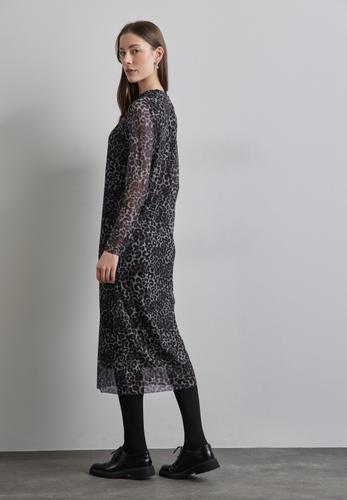 Midi-Kleid mit Leo-Muster 38 - Whale Tail Grey