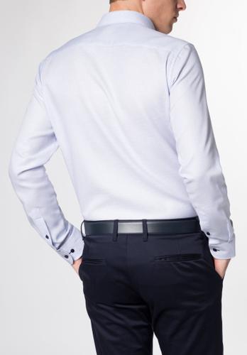 ETERNA LANGARM HEMD SLIM FIT FANTASIEBINDUNG HELLBLAU STRUKTURIERT blau blau