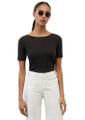 Slub-Jersey-T-Shirt regular Schwarz XS