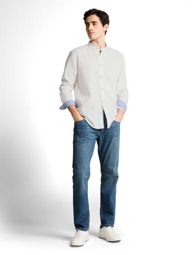 Regular Fit Hemd mit Leinenanteil M Regular Fit - White
