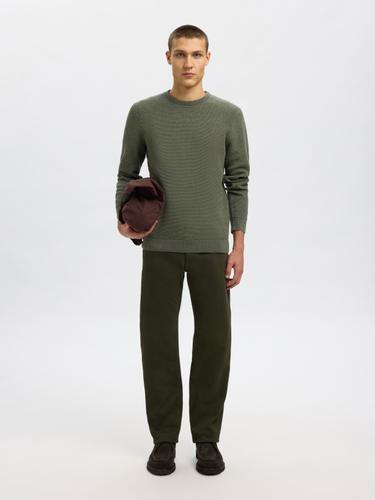 SLHROSS LS KNIT STRUCTURE CREW NECK NOOS