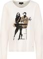 Langarmshirt mit Fellapplikationen 46 - Almond