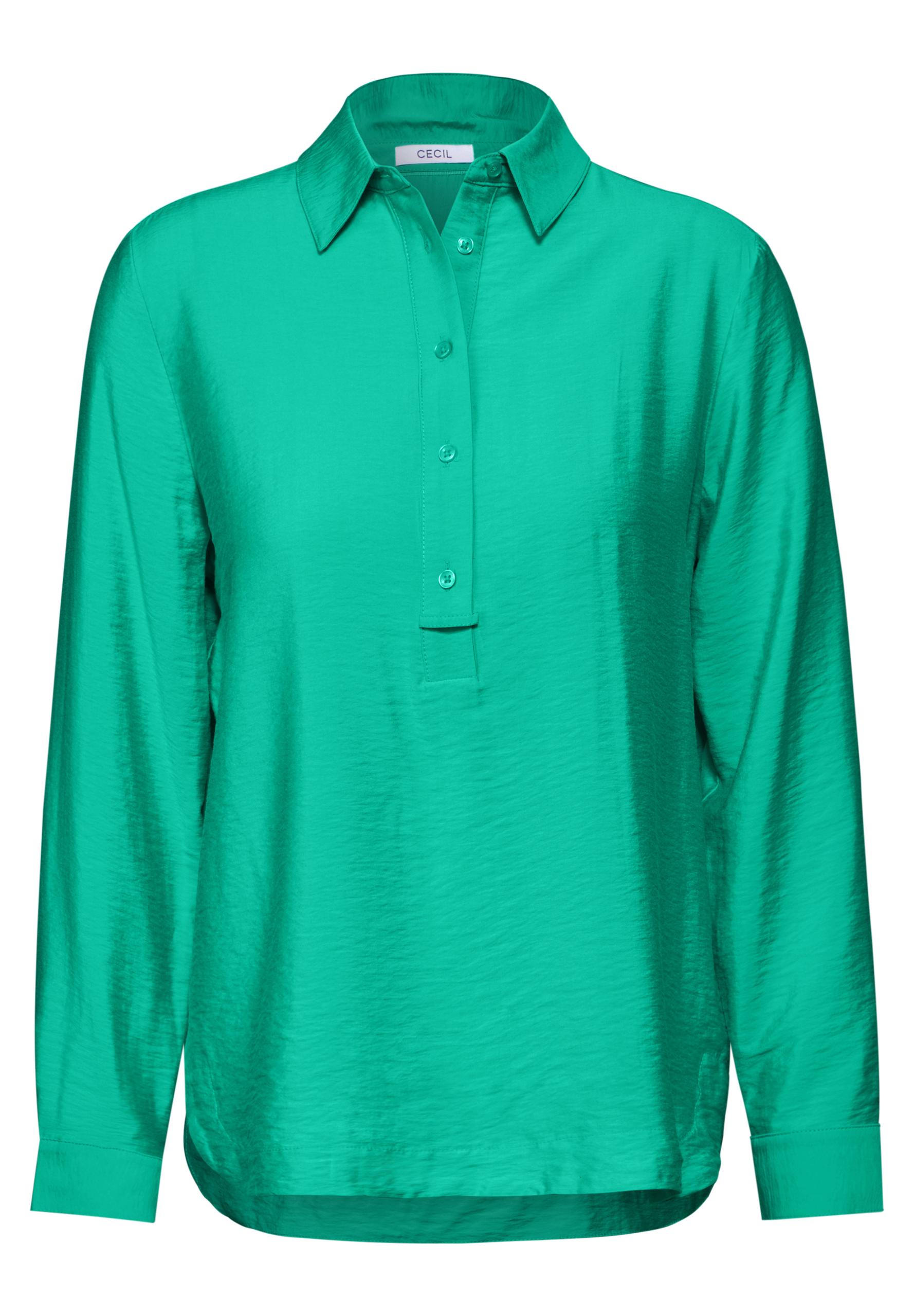 Bluse in Unifarbe L - Aventurine Green