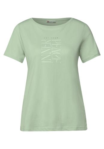 T-Shirt mit Wording Print 38 - Soft Jade Green