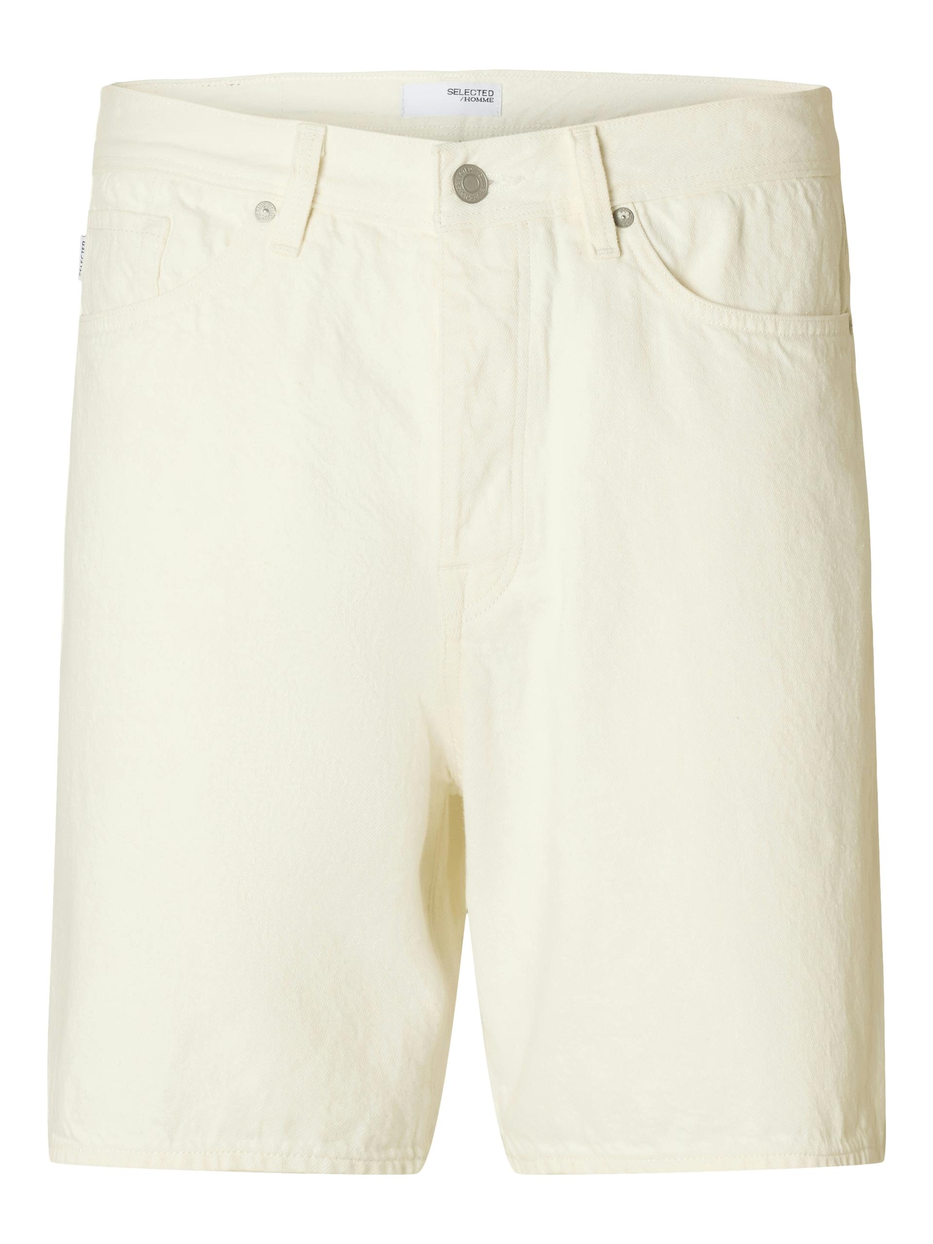 SLHREG ALEX 201 ECRU HEMP SHORTS XL Normal geschnitten - White Denim