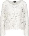 Strickpullover mit Cornelly-Häkelmuster 36 - Off-white