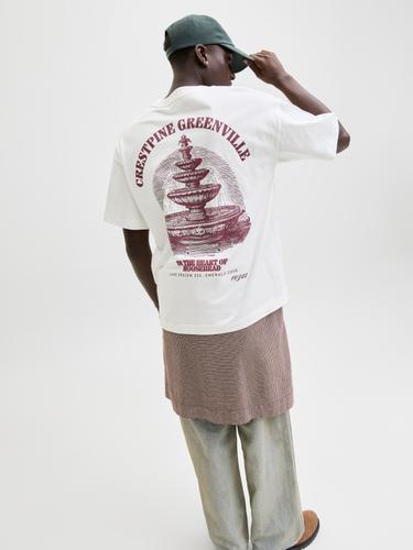 JORMAINE BACK TEE SS CREW NECK SN S Locker geschnitten - Cloud Dancer