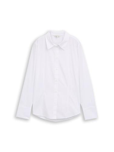 Fitted Popeline Hemdbluse 40 Slim Fit - White