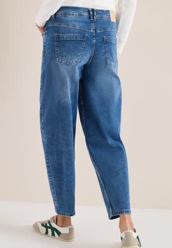 High Waist Barrel Leg Jeans im Loose Fit 34/28 - Mid Blue Wash
