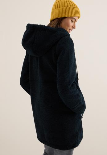 Teddy Mantel mit Kapuze M - Dark Navy Blue