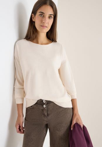 Pullover mit Strukturdetail XL - Oat Milk Beige Melange