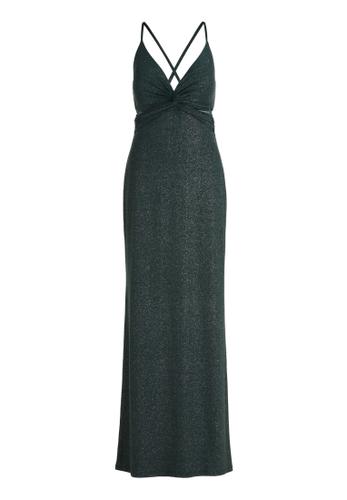 Abendkleid 36 Figurbetont - Dark Green/Grey