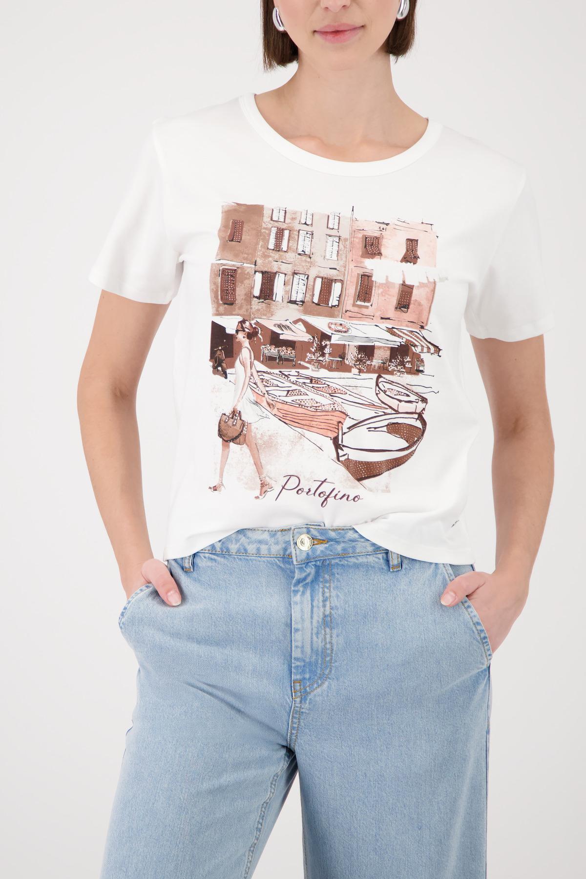 T-Shirt mit City-Print 38 - Cream