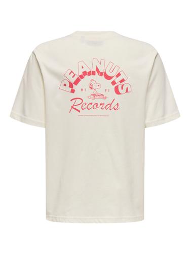 OSJPEANUTS BACK RLX SS LIC TEE 146/152 Locker geschnitten - Egret