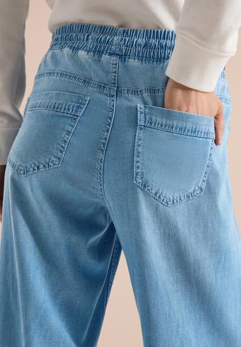 High Waist Wide Leg Jeans im Loose Fit L/30 - Light Blue Used Wash