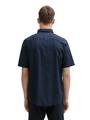 Regular Fit Kurzarmhemd mit Leinenanteil im Pünktchen-Muster L Regular Fit - Navy Dot Design