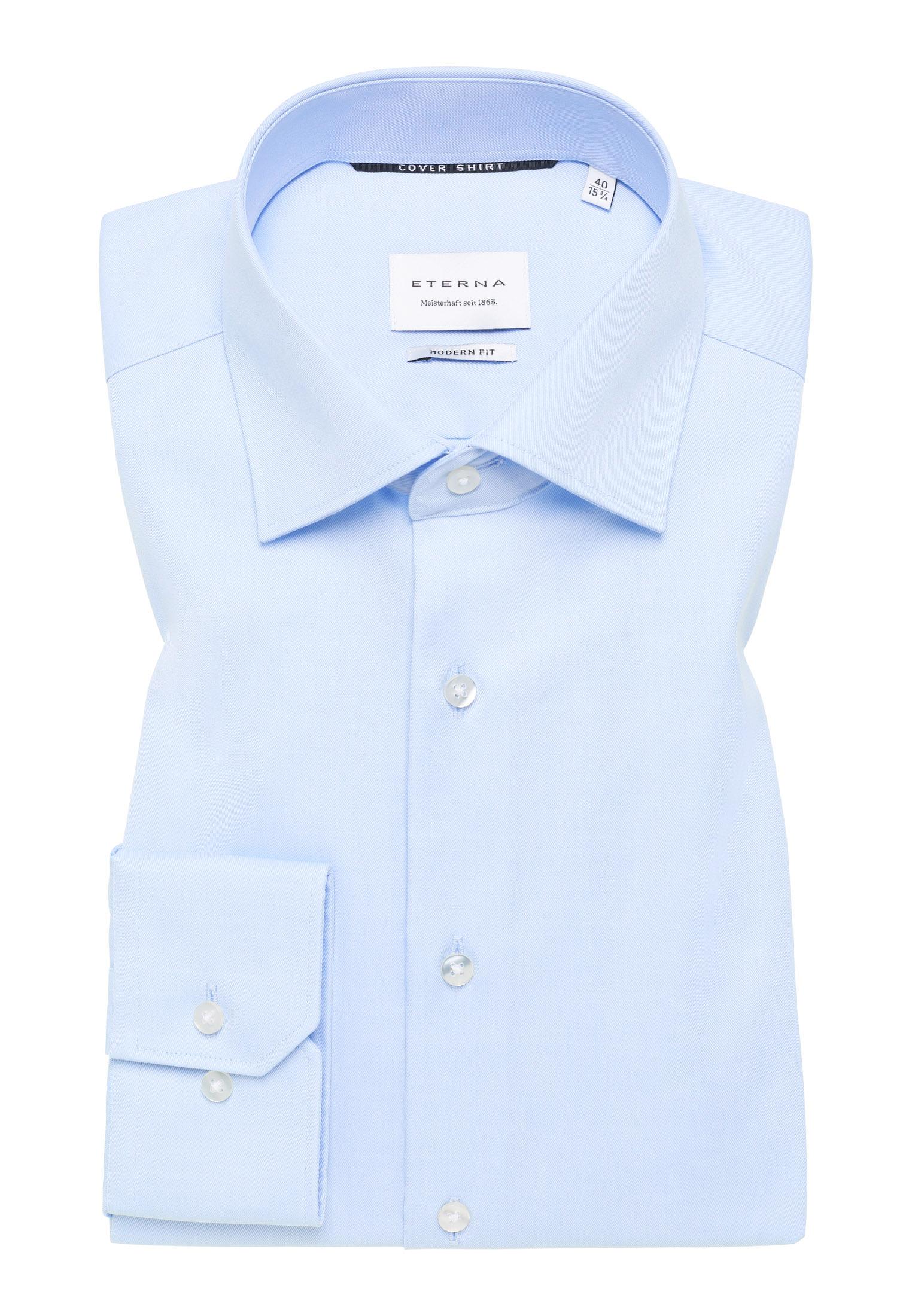 Cover Shirt Twill verlängerter Arm (68 cm) 43/Langarm - 65cm MODERN FIT - Hellblau