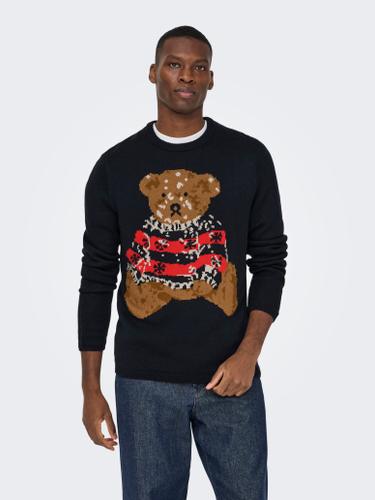 ONSXMAS REG 5 TEDDY CREW KNIT