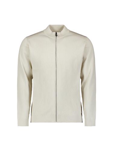 Cardigan Full Zip Tuck Stitch M Regular Fit - Chalk