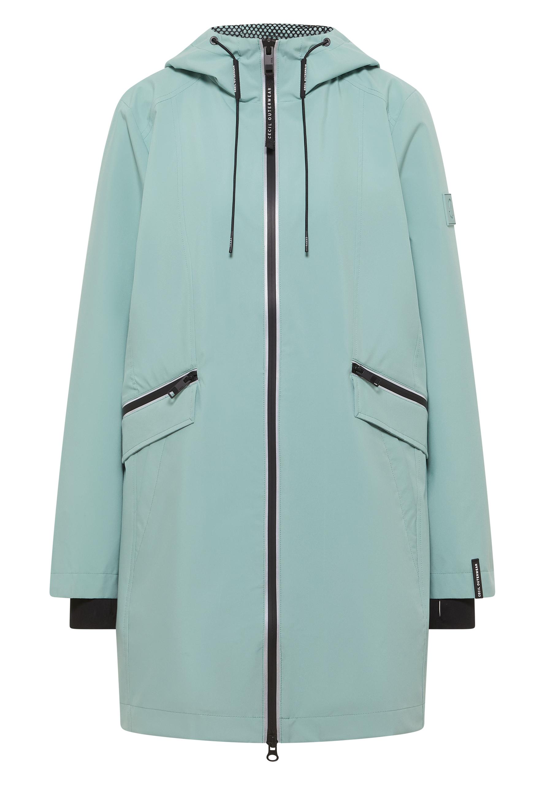 Mantel mit Kapuze und 2-Wege-Zipper S - Mint Sea Green