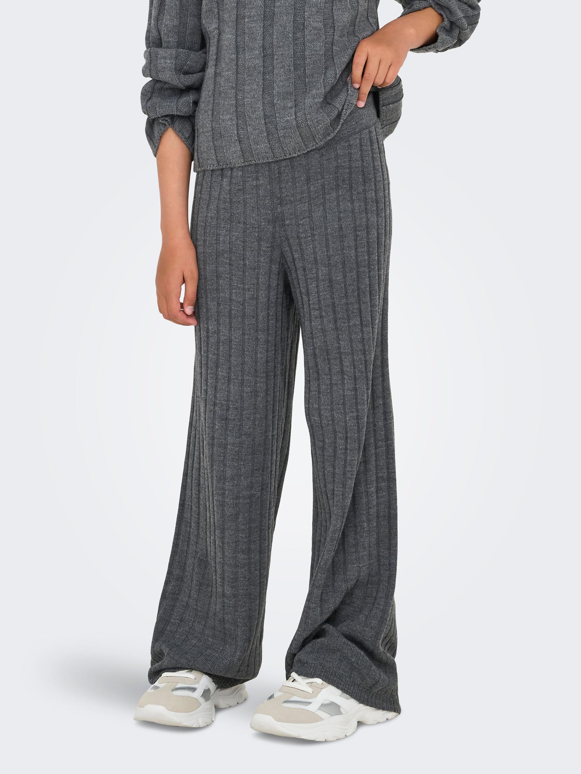 KOGTESSA PANT KNT 146/152 Locker geschnitten - Dark Grey Melange