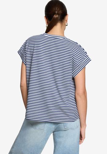 Shirt gestreift mit V-Ausschnitt