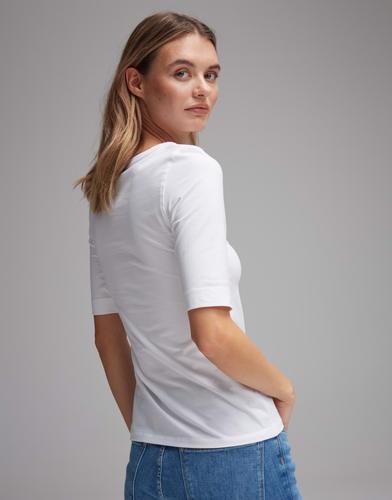 OPUS Kurzarmshirt »Daily F« im Basic-Look - Weiß / 44