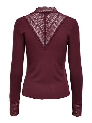 ONLTILDE L/S HIGH NECK LACE TOP JRS NOOS S Stretch - Port Royale