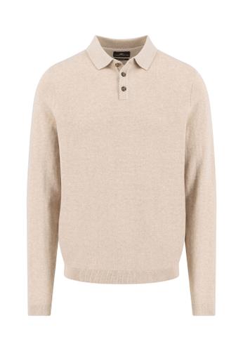 Polo Longsleeve, Winter Air Cotton L Casual Fit - Light Taupe
