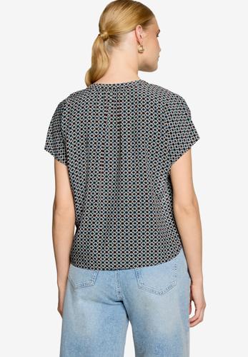 Blusenshirt mit grafischem Muster