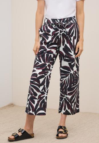 Gemusterte Wide Leg Hose S/7/8 Hosen - Mulberry Red