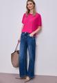 Basic T-Shirt mit Dropped Shoulders 40 - Magenta Dream