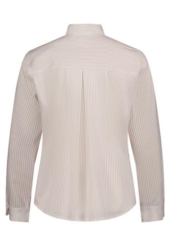 Hemdbluse 46 Gerade - White/Taupe