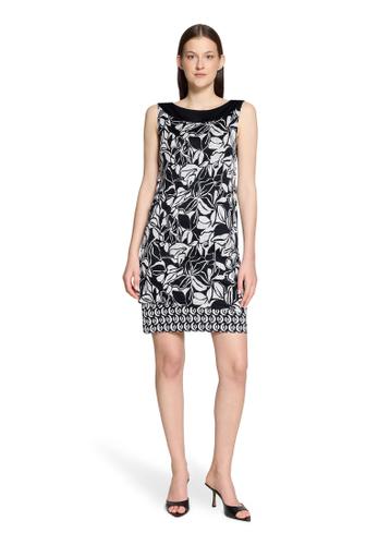 Jerseykleid 42 Figurumspielend - Dunkelblau/weiß