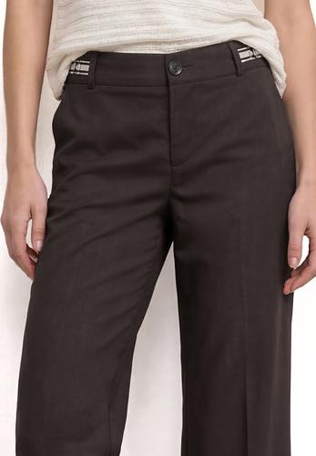 Straight Leg Hose mit Gürteldetails 40/30 - Espresso Brown